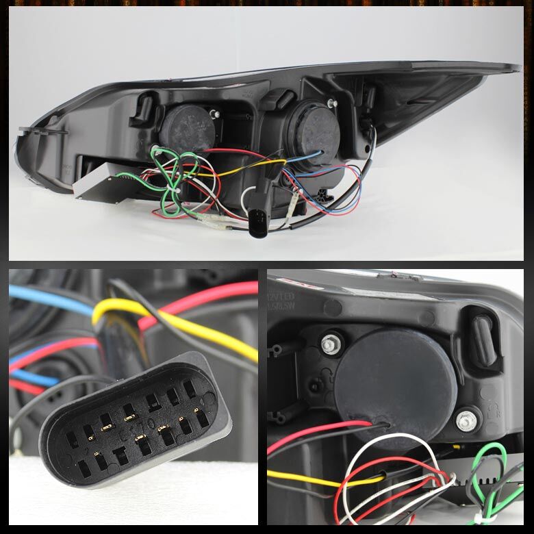 2012-2013 Ford Focus Black LED DRL Projector Headlights