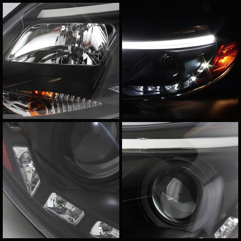 2012-2013 Ford Focus Black LED DRL Projector Headlights