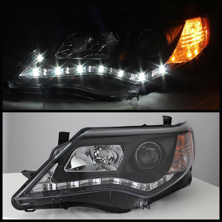 2012-2013 Toyota Camry Black LED DRL Projector Headlights