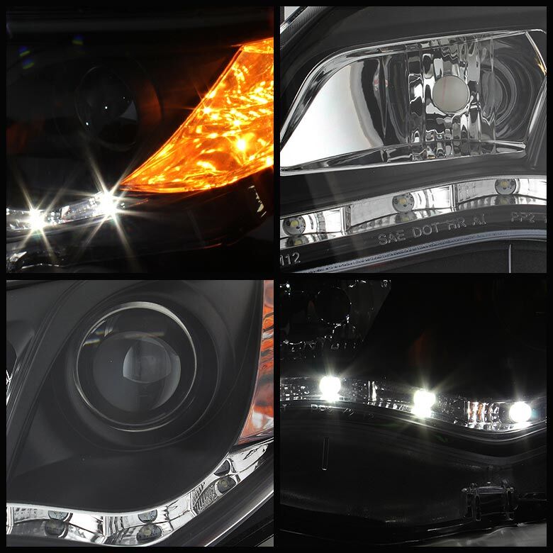 2012-2013 Toyota Camry Black LED DRL Projector Headlights