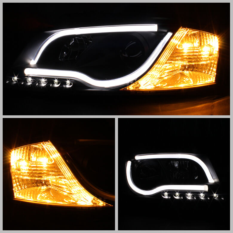2006-2008 Audi A3 DRL Black Projector Headlights - Fits Halogen Models Only