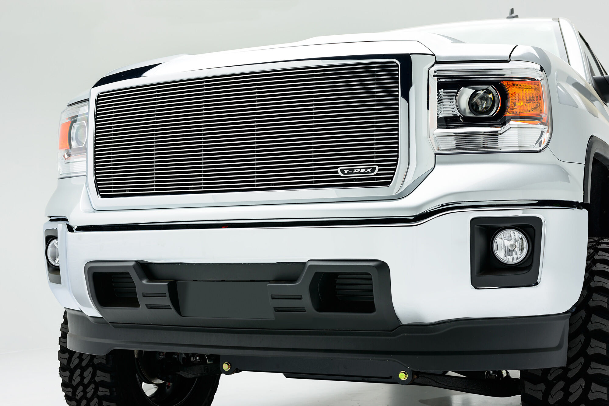 Sierra Grille Insert 14-15 GMC Sierra Aluminum Polished 1 Piece Billet Series T-REX Grilles - 20208