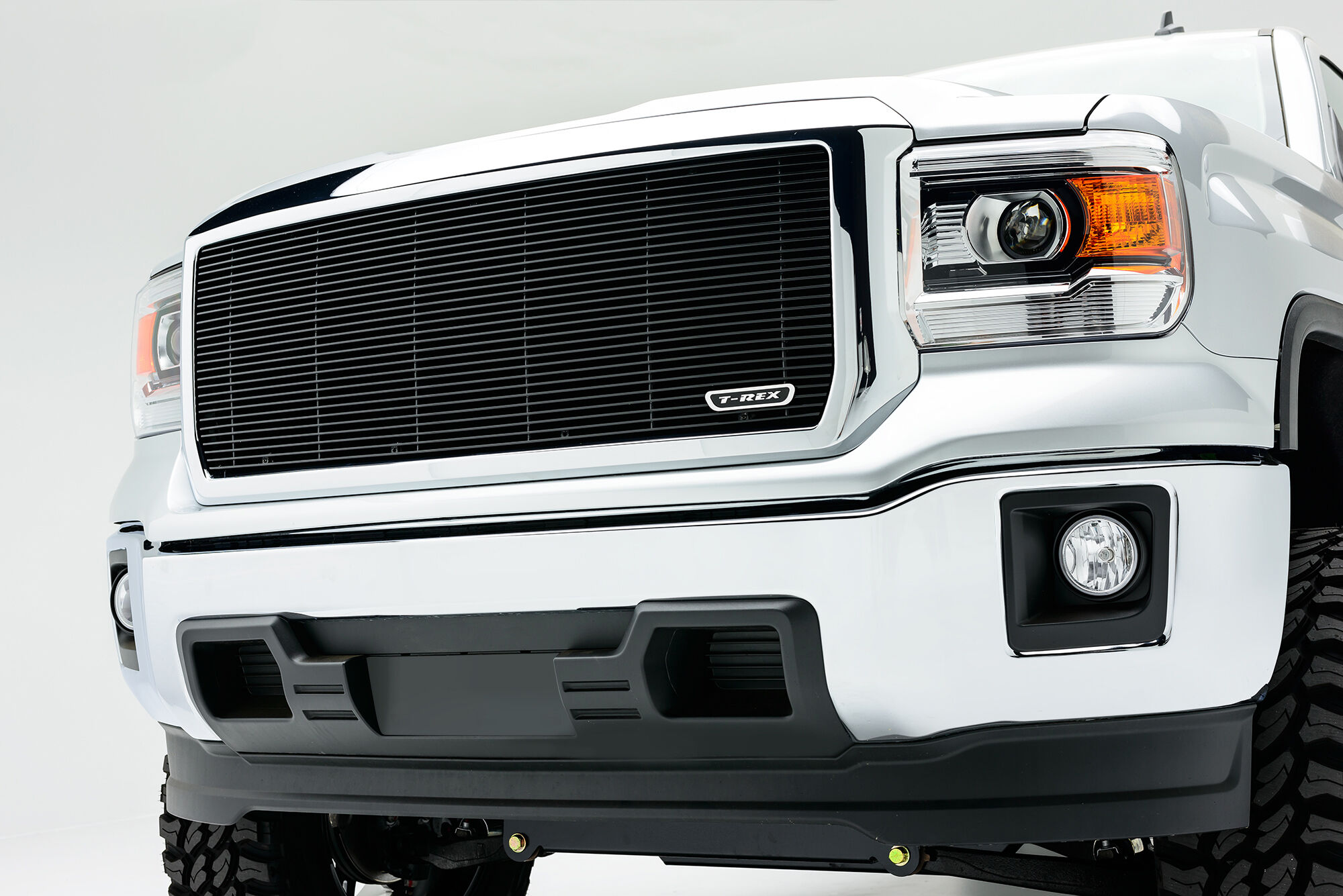 Sierra Grille Insert 14-15 GMC Sierra Aluminum Powdercoat Black 1 Piece Billet Series T-REX Grilles - 20208B