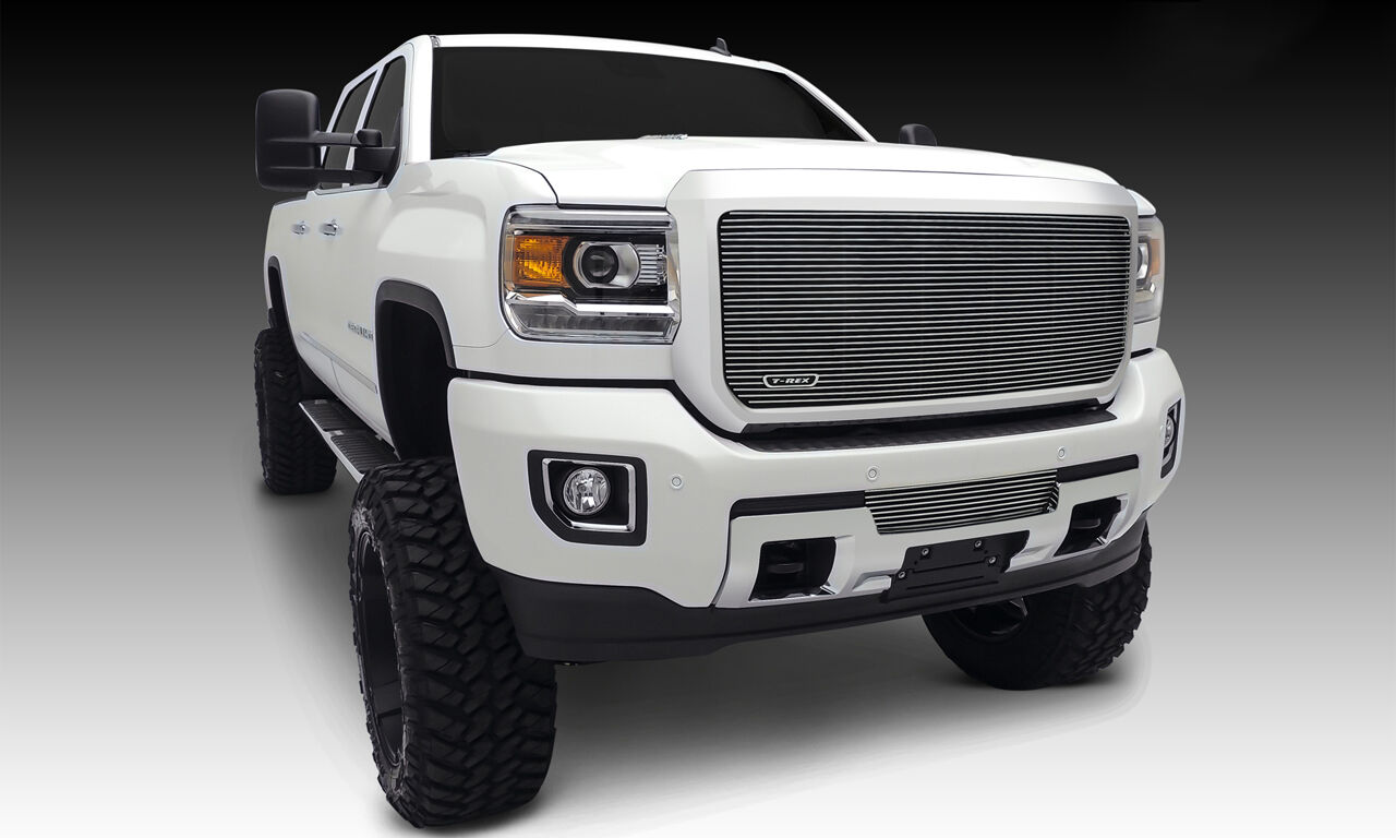 Sierra HD Grille Insert 15-18 GMC Sierra HD Aluminum Polished 1 Piece Billet Series T-REX Grilles - 20211