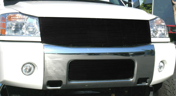 Titan Grille Insert 08-14 Nissan Titan Aluminum Powdercoat Black 1 Piece Billet Series T-REX Grilles - 20780B