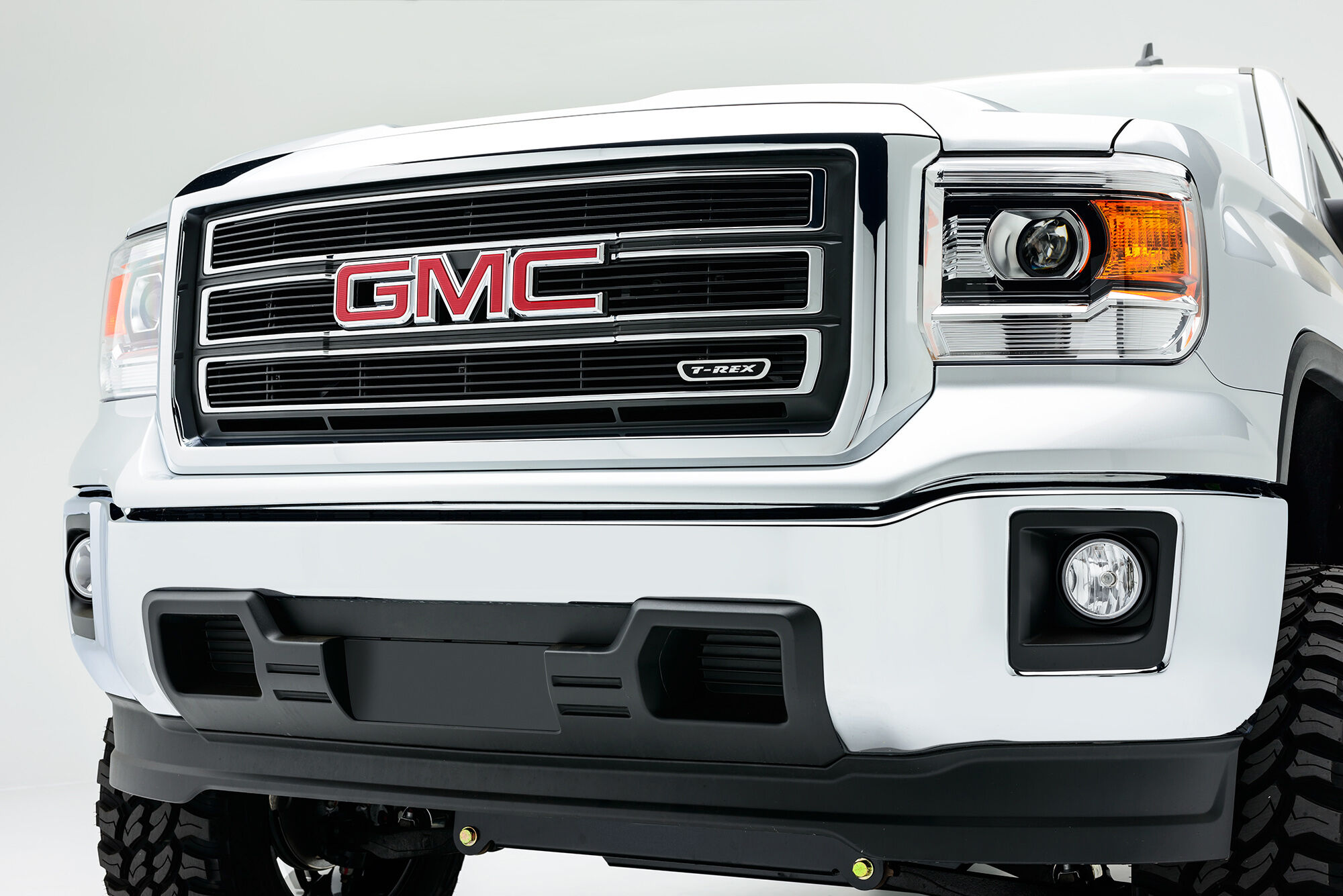 Sierra Grille Overlay 14-15 GMC Sierra Aluminum Powdercoat Black 4 Piece Billet Series T-REX Grilles - 21208B
