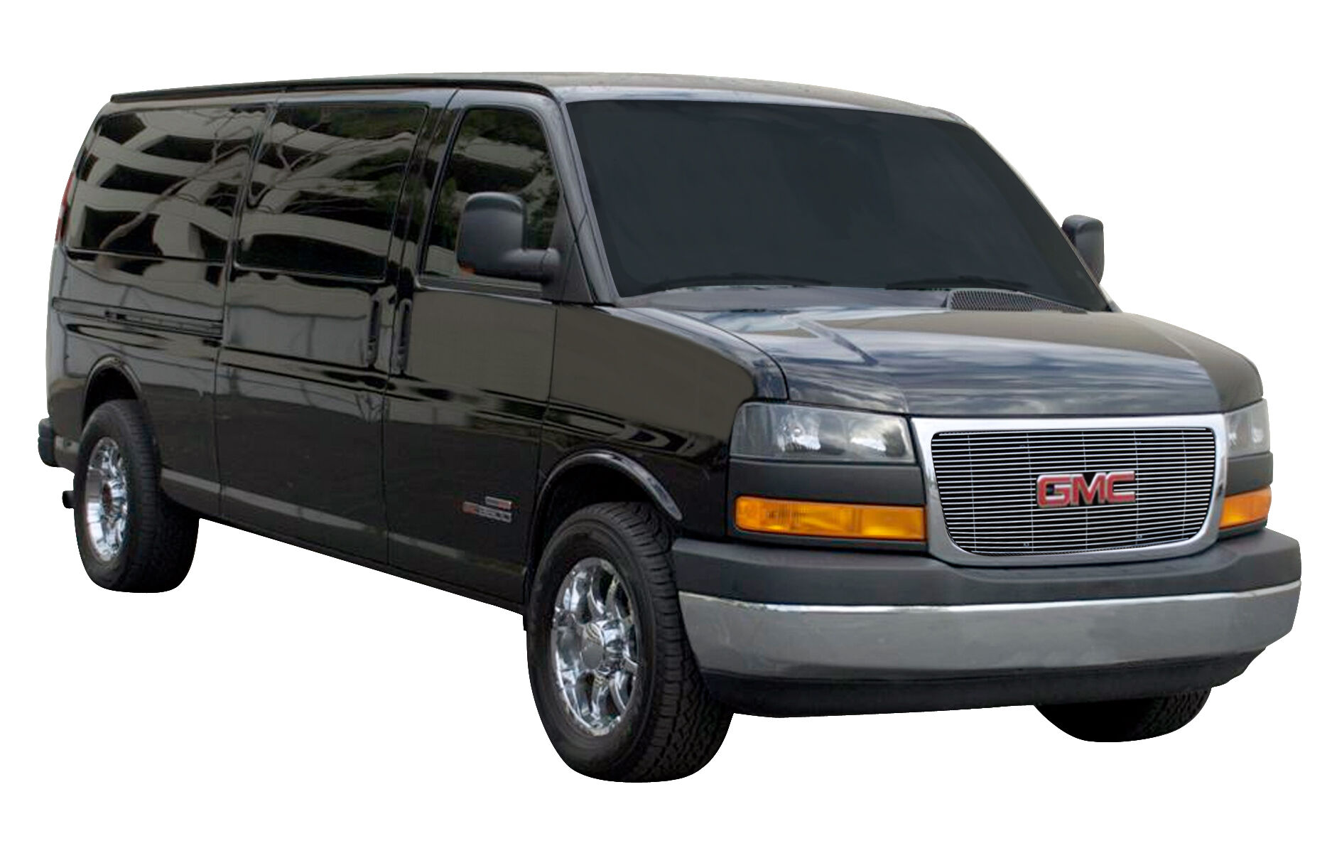 Savana Van Grille Overlay 04-14 GMC Savana Van Aluminum Polished Billet Series T-REX Grilles - 21316