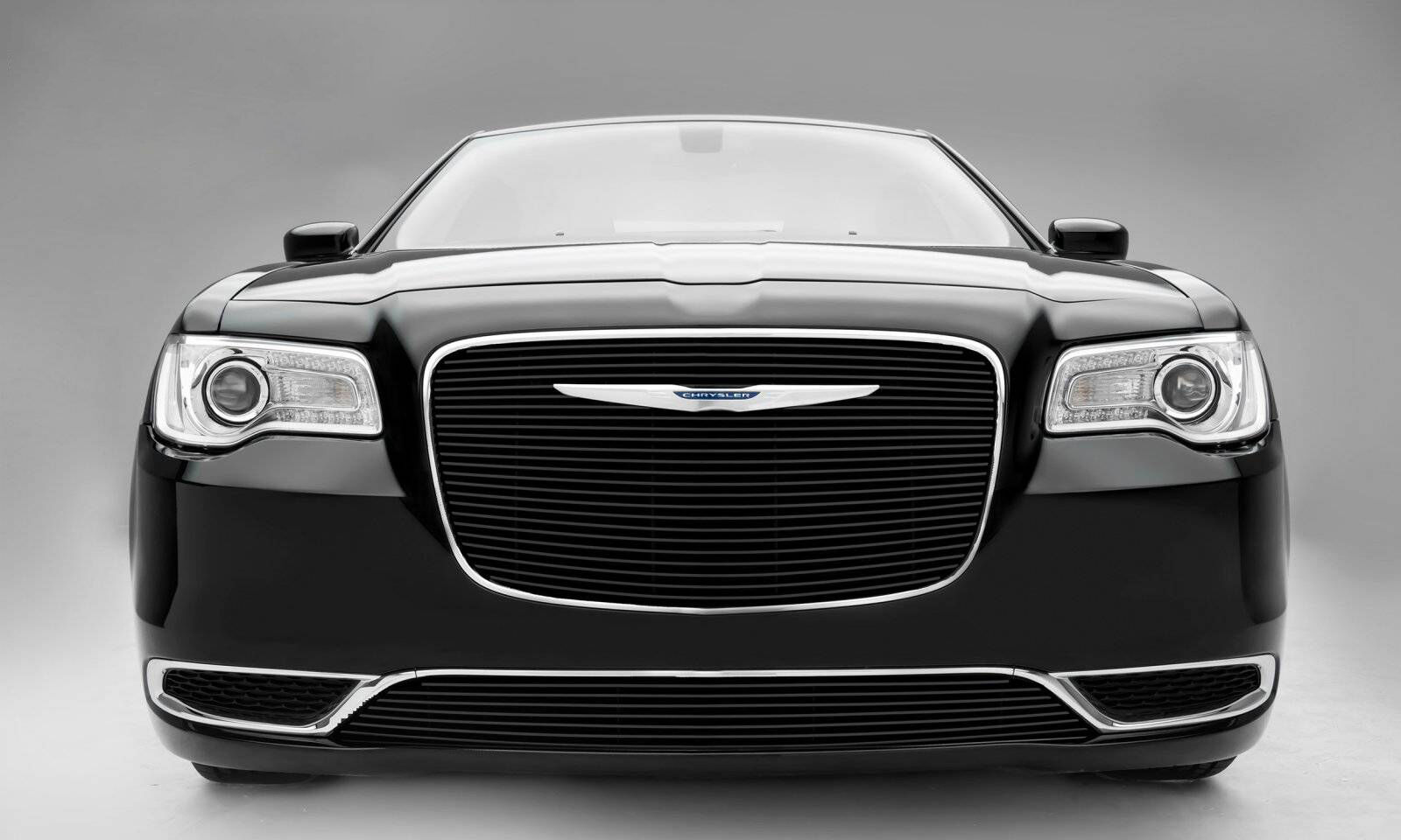 Chrysler 300 Grille Overlay 15-17 Chrysler 300 Aluminum Powdercoat Black 1 Piece Billet Series T-REX Grilles - 21436B