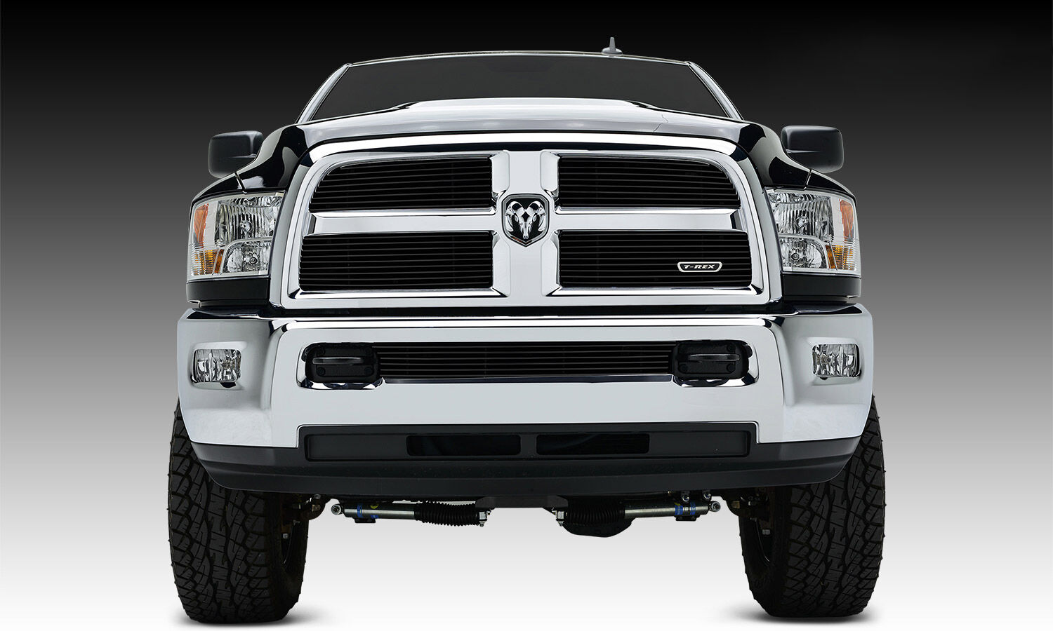 Ram 2500/3500 Grille 13-18 Dodge Ram 2500/3500 Aluminum Black 4 Piece Billet Series T-REX Grilles - 21452B