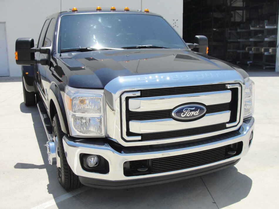 Super Duty Grille Overlay 11-16 Ford Super Duty Aluminum Powdercoat Black 4 Piece Billet Series T-REX Grilles - 21546B