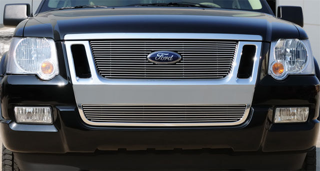 Explorer Grille Overlay 06-10 Ford Explorer SportTrac Aluminum Polished Billet Series T-REX Grilles - 21662