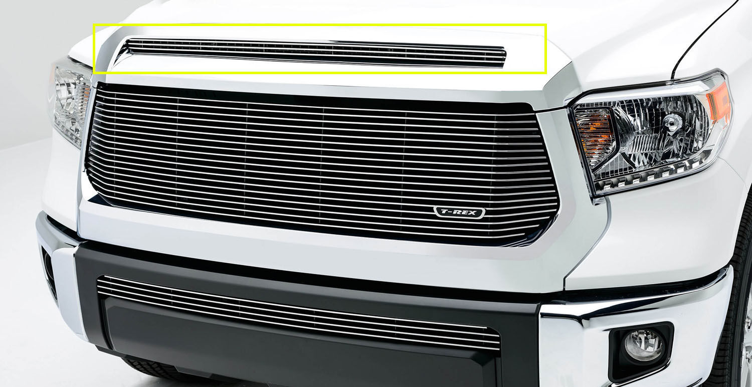 Tundra Hood Scoop Grille Insert 2014-2021 Toyota Tundra Aluminum Polished 1 Piece Billet Series T-REX Grilles - 21964