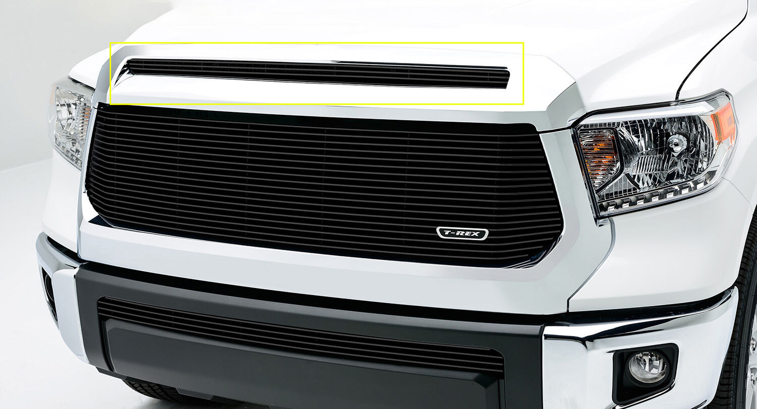 Tundra Grille Overlay 2014-2021 Toyota Tundra Aluminum Powdercoat Black 1 Piece Billet Series T-REX Grilles - 21964B