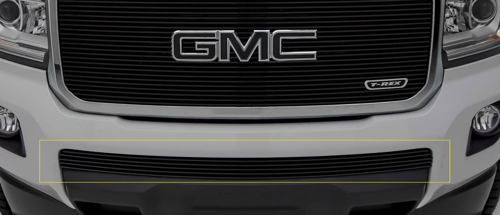 Canyon Bumper Grille 15-18 GMC Canyon Aluminum Powdercoat Black 1 Piece Billet Series T-REX Grilles - 25371B