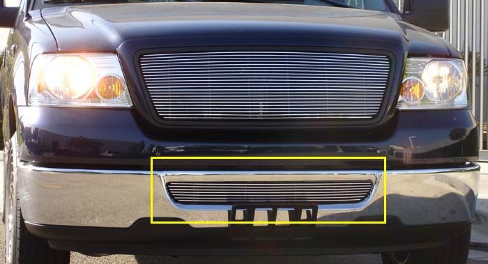 F150/Lincoln Mark LT Bumper Grille Bolt On 04-08 Ford F150/Lincoln Mark LT Aluminum Polished Billet Series T-REX Grilles - 25555