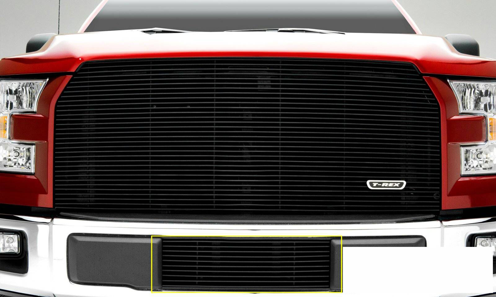 F-150 Bumper Grille 15-17 Ford F-150 Aluminum Powdercoat Black 1 Piece Billet Series T-REX Grilles - 25573B