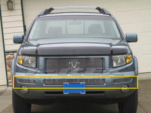 Ridgeline Bumper Grille Insert 06-08 Honda Ridgeline Aluminum Polished 3 Piece Billet Series T-REX Grilles - 25733