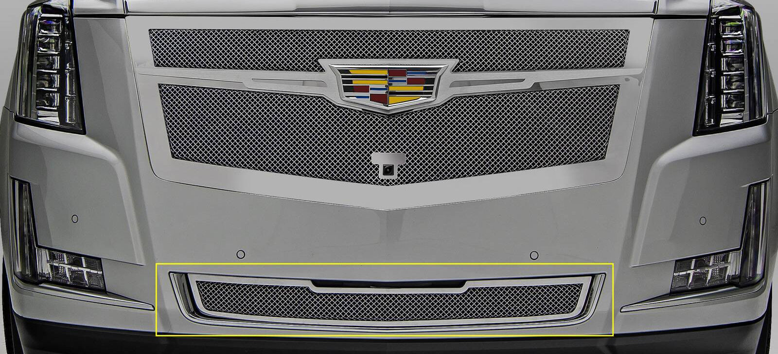 Escalade Bumper Grille Overlay 15-18 Cadillac Escalade W/O Adaptive CC Stainless Polished Upper Class Series T-REX Grilles - 57181