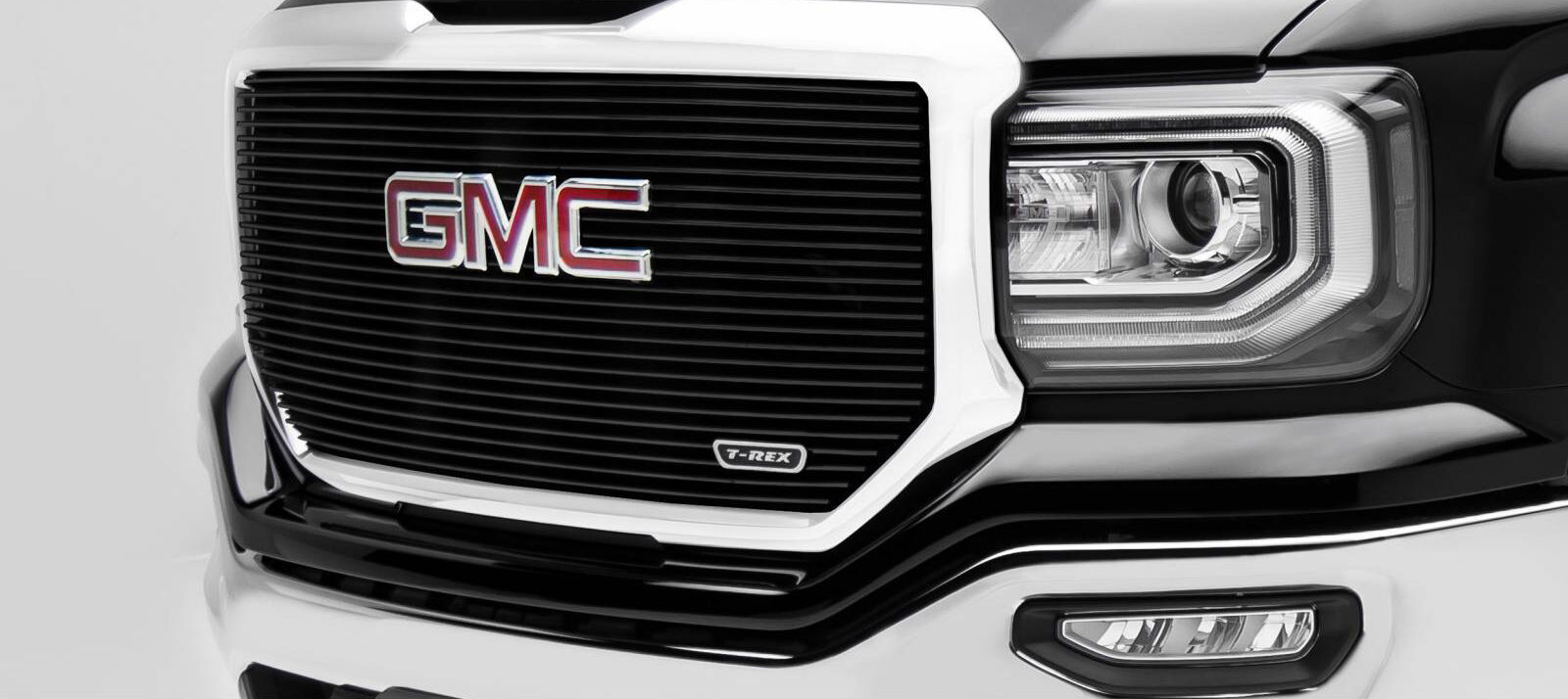 Sierra 1500 Grille 16-18 GMC Sierra 1500 W/Logo Aluminum Powdercoat Black Laser Billet Series T-REX Grilles - 6202131