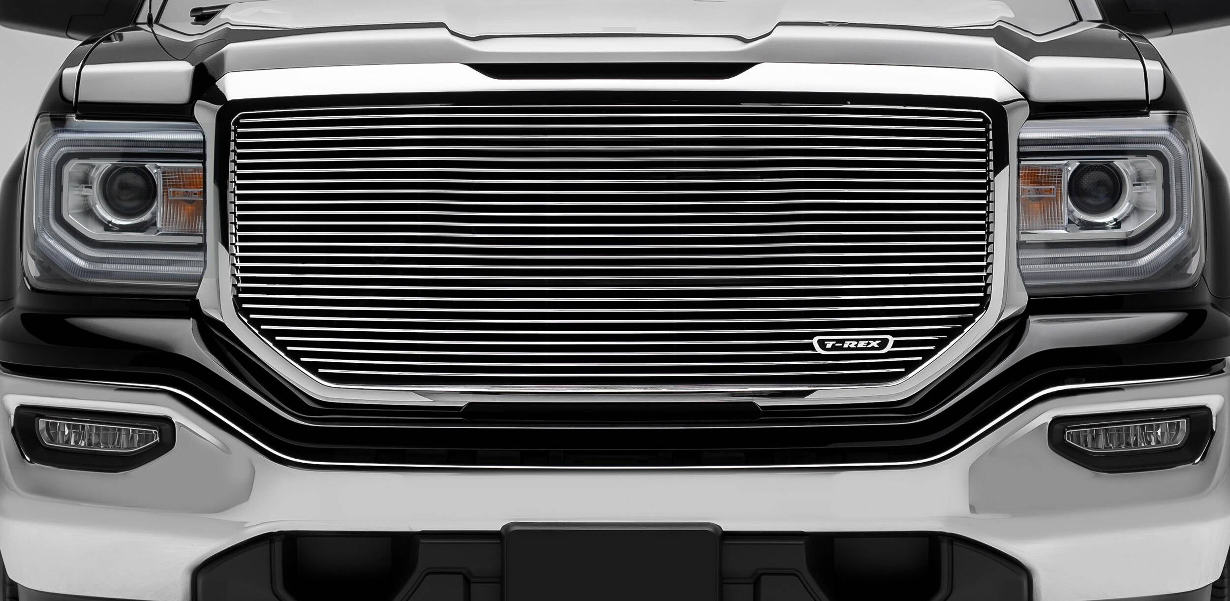 Sierra 1500 Grille 16-18 GMC Sierra 1500 W/O Logo Aluminum Polished Laser Billet Series T-REX Grilles - 6202140