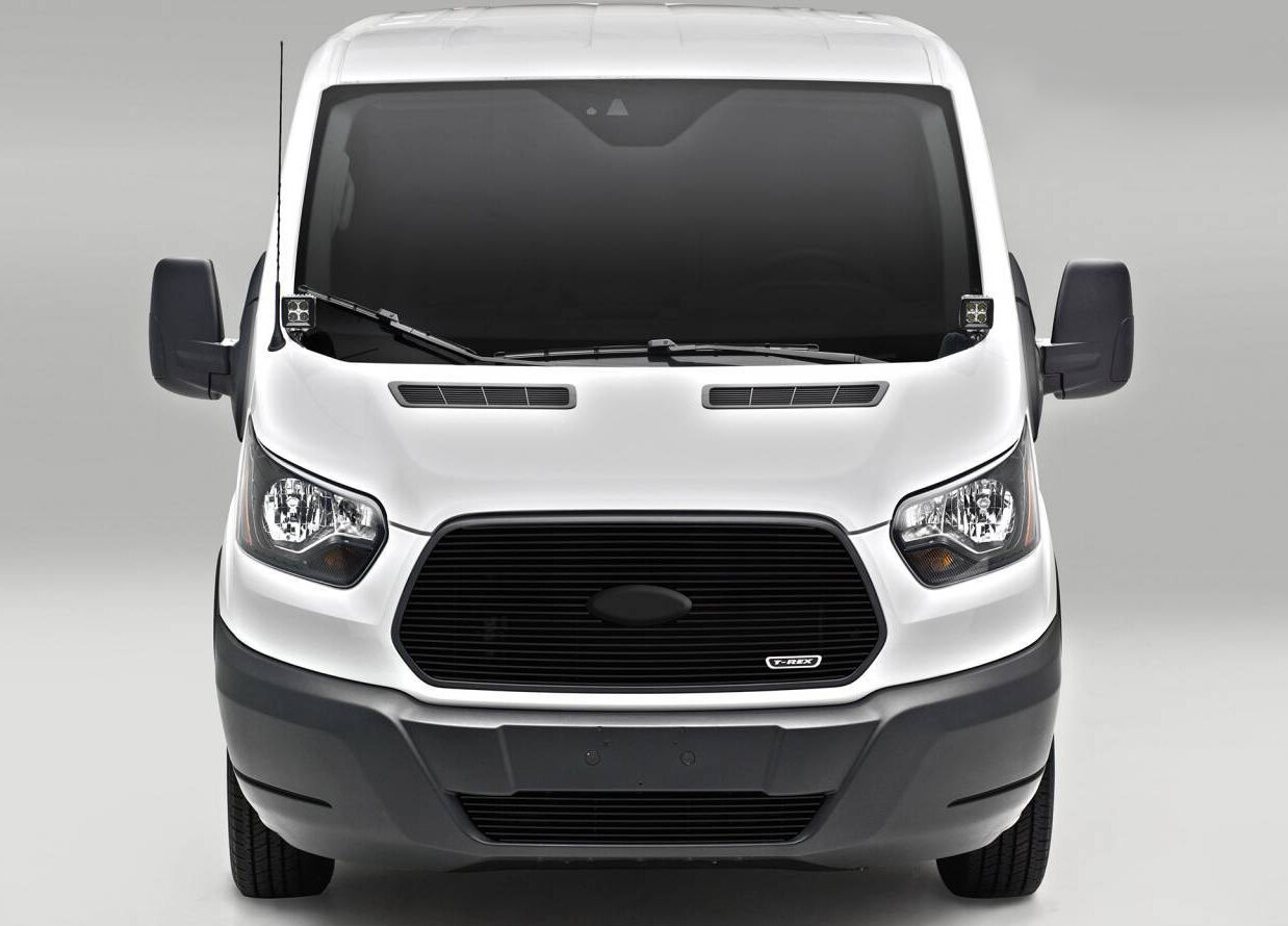 Transit Grille 16-18 Ford Transit Aluminum Powdercoat Black Laser Billet Series T-REX Grilles - 6205751