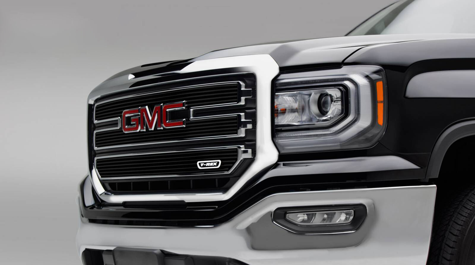 Sierra 1500 Grille 16-18 GMC Sierra 1500 Not For SLT/Denali/All Terrain Aluminum Powdercoat Black Laser Billet Series T-REX Grilles - 6212131