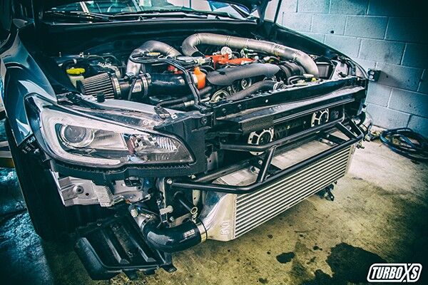 TurboXS Black Front Mount Intercooler Kit for 2015-2019 Subaru WRX STI Base/LTD Turbo
