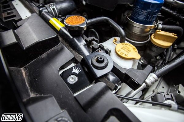 TurboXS Black Radiator Mount for 2015 Subaru WRX STI Base/Launch ED/Launch ED/LTD/LTD Turbo