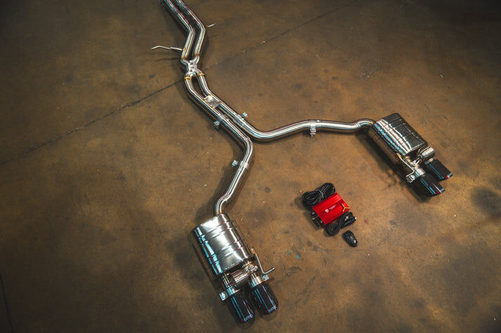 2010-2016 Audi B8, B8.5 S4, S5 3.0, 4.2L Catback T304 Stainless Steel Carbon Fiber 3.5 Inch Outlet Tips by Valvetronic Designs