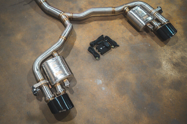 2018-2024 Audi B9 RS5, 2.9L Catback T304 Stainless Steel Brushed 3.5 Inch Outlet Tips by Valvetronic Designs
