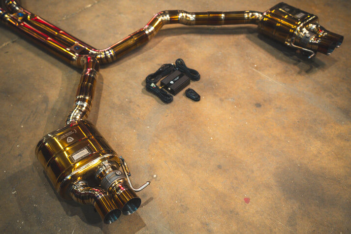 2013-2019 Audi C7 RS6,RS7 4.0L Catback Grade 5 Titanium Reuses OEM Tips by Valvetronic Designs