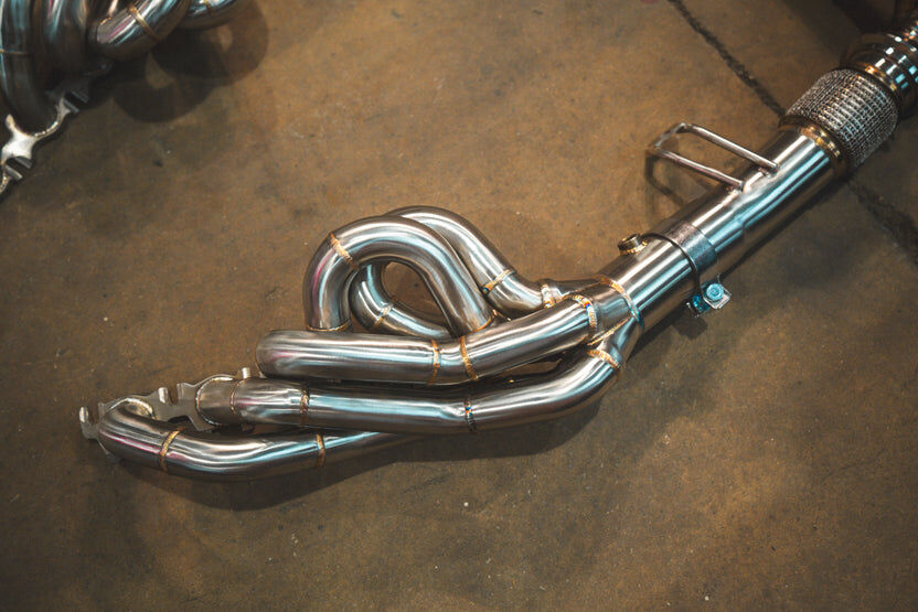2017-2025 Audi R8 5.2L F1 Exhaust System Grade 5 Titanium Reuses OEM Tips by Valvetronic Designs