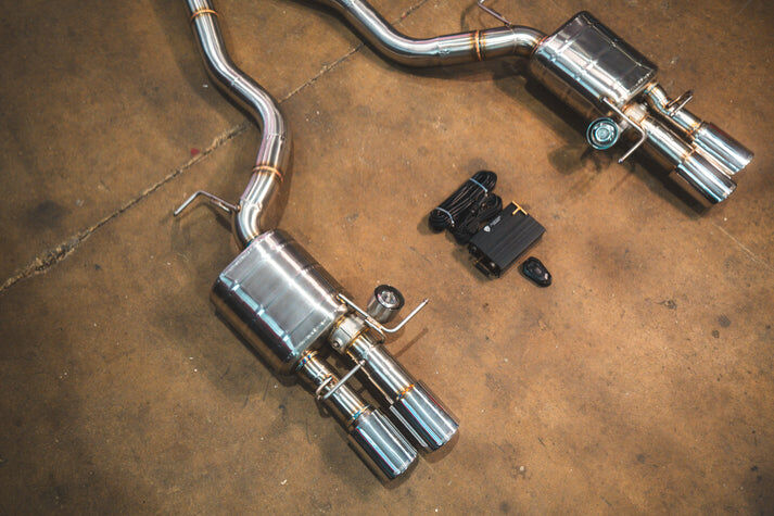 2005-2010 BMW E60 M5 5.0L Catback T304 Stainless Steel Brushed 3.5 Inch Outlet Tips by Valvetronic Designs
