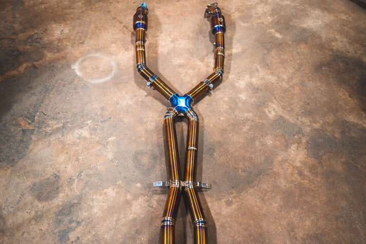 2008-2011 BMW E90,E92 M3 4.0L 200 Cell Full Exhaust System Grade 5 Titanium Brushed 3.5 Inch Outlet Tips by Valvetronic Designs