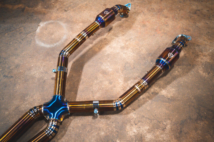 2008-2011 BMW E90,E92 M3 4.0L 200 Cell Full Exhaust System Grade 5 Titanium Titanium 3.5 Inch Outlet Tips by Valvetronic Designs