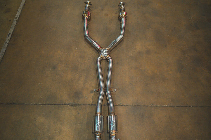 2008-2011 BMW E90,E92 M3 4.0L Full Exhaust System T304 Stainless Steel Forged Carbon 3.5 Inch Outlet Tips by Valvetronic Designs