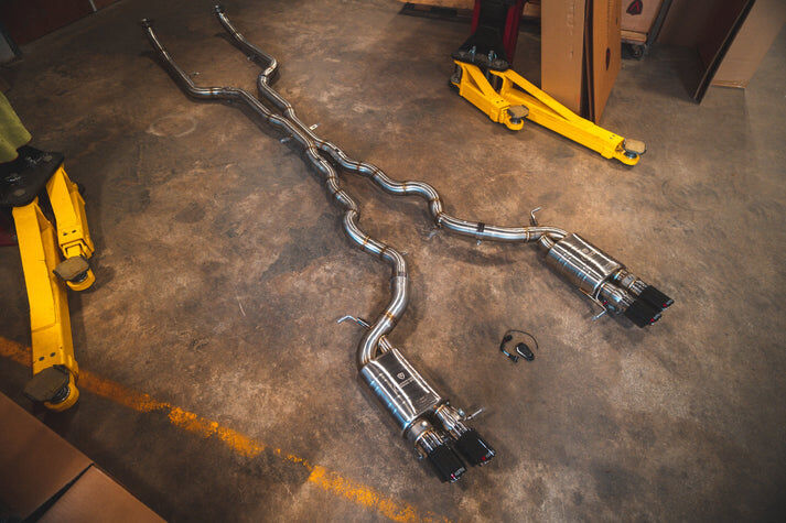 2011-2016 BMW F10 M5 4.4L Catback T304 Stainless Steel Black 3.5 Inch Outlet Tips by Valvetronic Designs