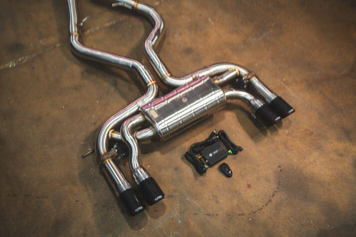 2015-2018 BMW F85 X5M, F86 X6M 4.4L Catback T304 Stainless Steel Brushed 3.5 Inch Outlet Tips by Valvetronic Designs