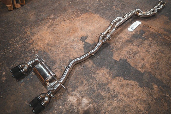 2014-2020 BMW F80,F82 M3,M4 3.0L Catback T304 Stainless Steel Forged Carbon 3.5 Inch Outlet Tips by Valvetronic Designs