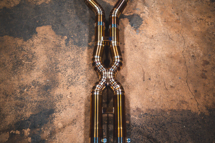 2020-2025 BMW F95 X5M 4.4L Catback Grade 5 Titanium Black 3.5 Inch Outlet Tips by Valvetronic Designs
