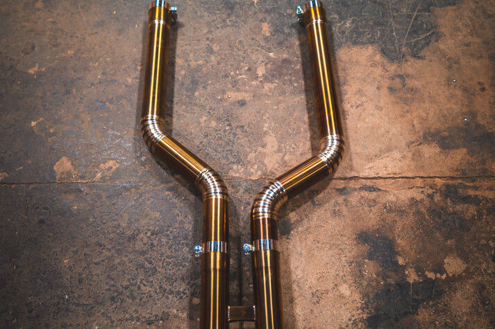 2020-2025 BMW F95 X5M 4.4L Catback Grade 5 Titanium Titanium 4.0 Inch Outlet Tips by Valvetronic Designs - BMW.F95.X5M.VSES.TI.TIBRT