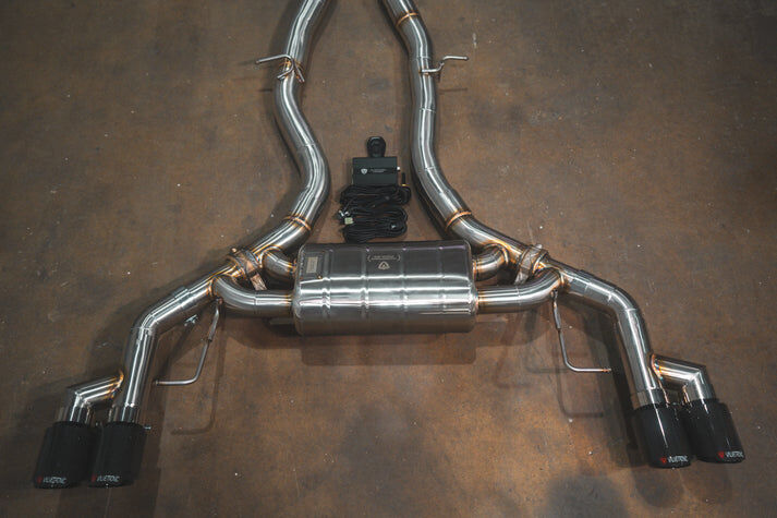 2018-2025 BMW G01, X3,X4 M40i 3.0L Catback T304 Stainless Steel Black 3.5 Inch Outlet Tips by Valvetronic Designs