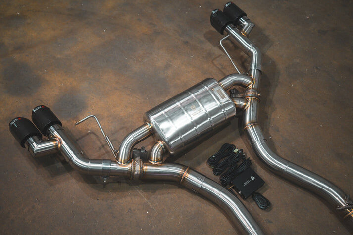 2018-2025 BMW G01, X3,X4 M40i 3.0L Catback T304 Stainless Steel Black 3.5 Inch Outlet Tips by Valvetronic Designs