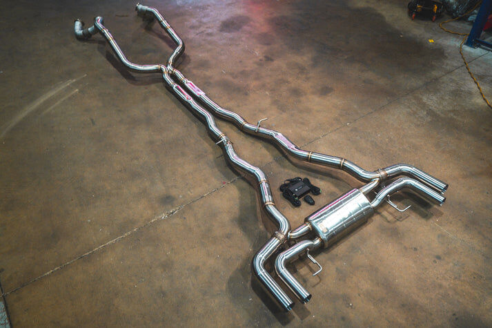 2018-2024 BMW G16, M850i 4.4L Catback T304 Stainless Steel Brushed Reuse OEM Tips by Valvetronic Designs