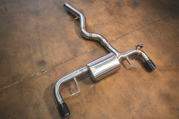 2020-2024 BMW G20, 330i,430i 2.0L Axleback T304 Stainless Steel Black 3.5 Inch Outlet Tips by Valvetronic Designs