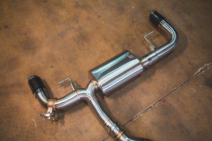 2020-2024 BMW G20, 330i,430i 2.0L Axleback T304 Stainless Steel Black 3.5 Inch Outlet Tips by Valvetronic Designs