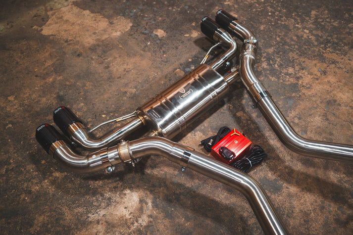2019-2025 BMW G20, M340i 3.0L Catback T304 Stainless Steel Carbon Fiber 4.0 Inch Outlet Tips by Valvetronic Designs