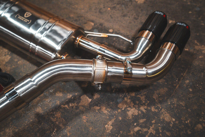 2019-2025 BMW G20, M340i 3.0L Catback T304 Stainless Steel Carbon Fiber 4.0 Inch Outlet Tips by Valvetronic Designs