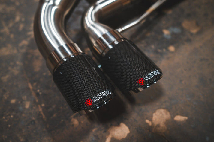 2019-2025 BMW G42, M240i 3.0L Catback T304 Stainless Steel Carbon Fiber 4.0 Inch Outlet Tips by Valvetronic Designs