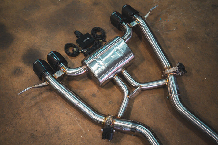 2022-2025 BMW G87, M2 3.0L Axleback T304 Stainless Steel Forged Carbon 3.5 Inch Outlet Tips by Valvetronic Designs